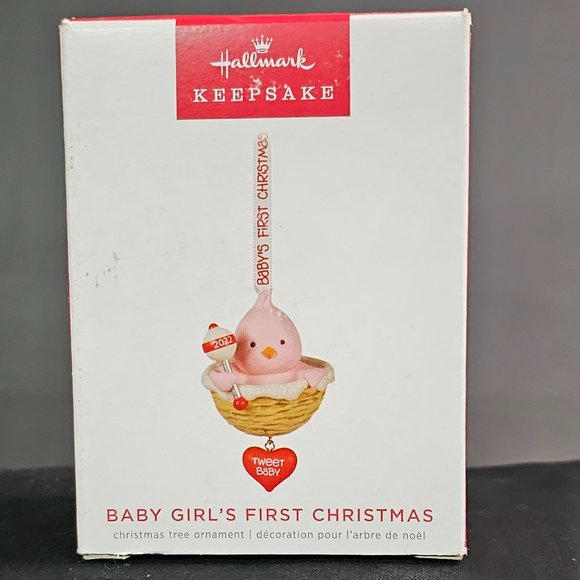 Hallmark Keepsake Christmas Ornament 2022 BABY GIRL'S FIRST CHRISTMAS Bird NIB - Picture 1 of 3